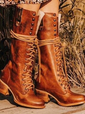 FREEBIRD Brown Granny Lace Up Boots size 8 (brand new in box)